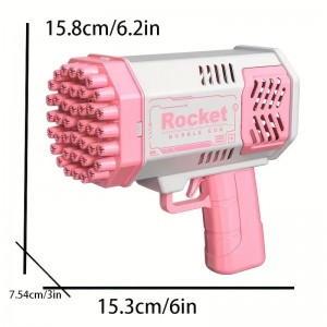 one pack Electric Automatic Bubble Gun with LED Light for Kids - Portable Rocket Launcher for Parties and Gifts