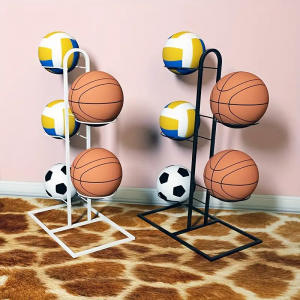 Carbon Steel Ball Storage Rack, Basketball Display Stand, Portable Outdoor Ball Stand Holder For Basketball Football And Volleyball