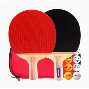 Red Double Happiness Table Tennis Racquets with 2 sets of genuine flagship store official website finished rackets, beginner's direct and horizontal rackets