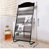 Guowei Metal Book and Newspaper Rack Newspaper and Magazine Rack Company Office Floor to Floor Newspaper Rack Advertising Brochure Display Rack 1.42 meters High 0.63 meters Wide [Black L-shaped 4-layer]