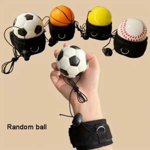 5pcs, Mini Creative Bouncy Ball With Elastic Strap, Exercise Sports Entertainment Game Ball