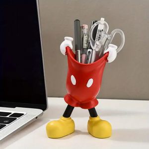 Adorable Mouse Pen Holder - Multifunctional Desk Organizer For Pens, Pencils & Makeup Brushes | Cute Cartoon Design | Red Or Pink | Perfect Birthday Gift